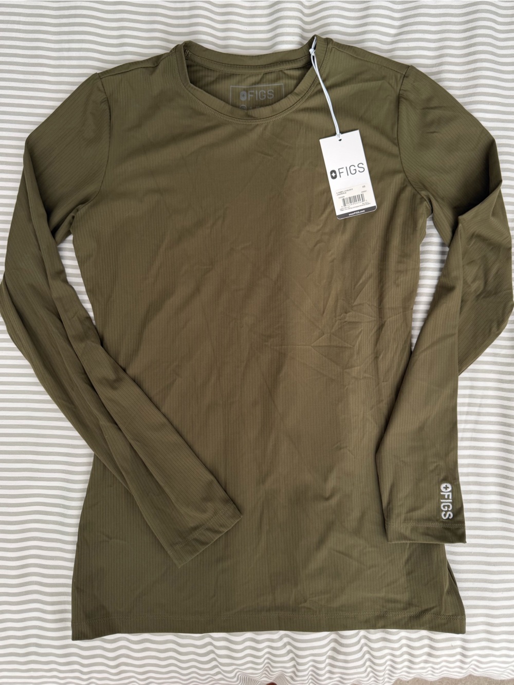 Figs Palmer Ribbed Long-Sleeve Underscrub in spruce